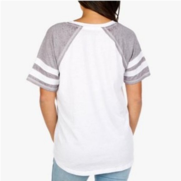 Joei & i Women's Sunset Graphic Short Sleeve Top  White.Grey NEW - Picture 3 of 5